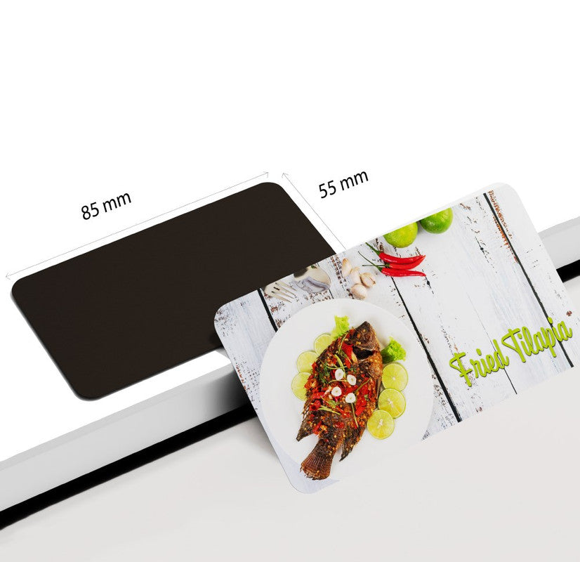 dhcrafts Rectangular Rubber Fridge Magnet Multicolor Food Fried Tilapia D2 Rectangular Design Pack of 1 (8.6cm x 5.4cm)